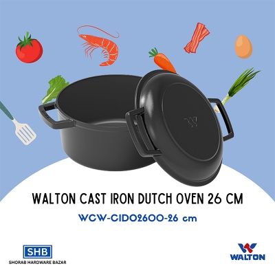 Picture of Walton CAST IRON DUTCH OVEN 26 CM-Black