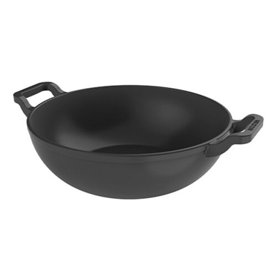 Picture of CAST IRON KARAI 24 CM WITH GLASS LID WCW-CIKG2400-24 CM-Black