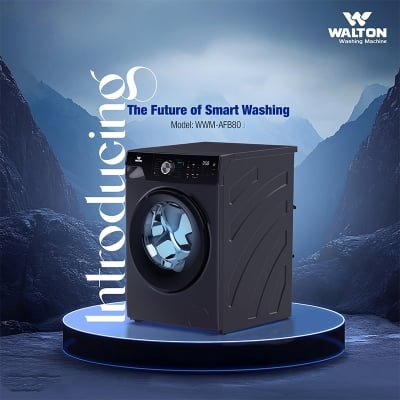 Picture of WALTON Front Load Washing Machine 8 KG WWM-AFB80 with Free Delivery-Black