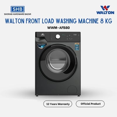 Picture of WALTON Front Load Washing Machine 8 KG WWM-AFB80 with Free Delivery-Black