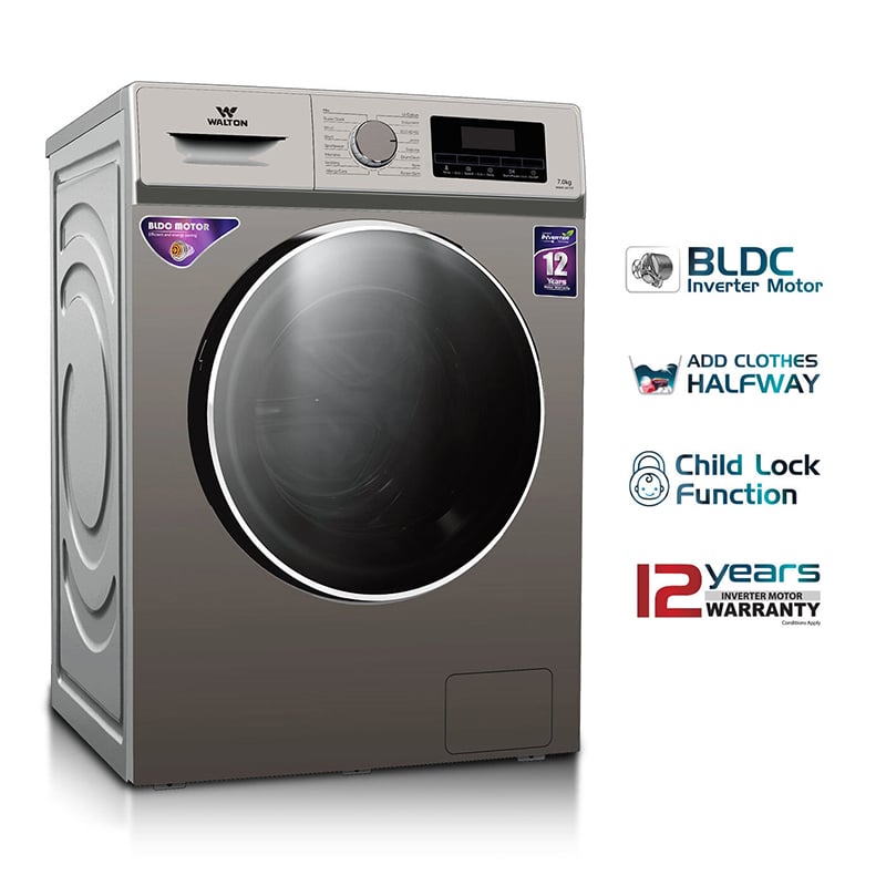 Picture of WALTON Front Load Washing Machine 7 KG WWM-AFI70T with Free Delivery-Silver