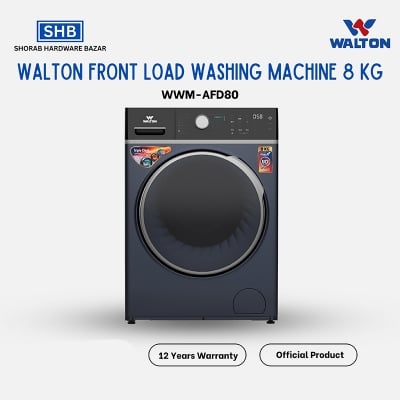 Picture of WALTON Front Load Washing Machine 8 KG WWM-AFD80 with Free Delivery-Dark blue
