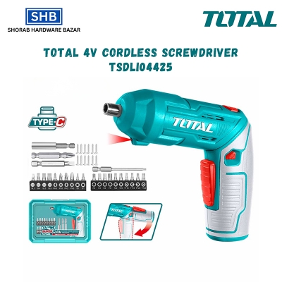 Picture of TOTAL 4V Cordless Screwdriver TSDLI04425-Multicolor