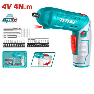 Picture of TOTAL 4V Cordless Screwdriver TSDLI04425-Multicolor