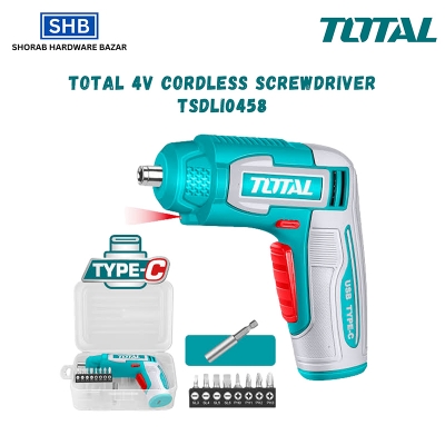 Picture of TOTAL 4V Cordless Screwdriver TSDLI0458-Multicolor