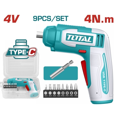 Picture of TOTAL 4V Cordless Screwdriver TSDLI0458-Multicolor