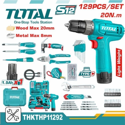 Picture of TOTAL 129 Pcs Tools Set THKTHP11292-Multicolor
