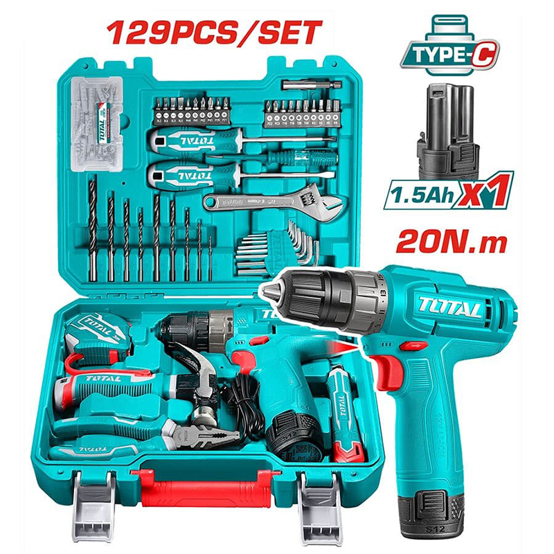 Picture of TOTAL 129 Pcs Tools Set THKTHP11292-Multicolor
