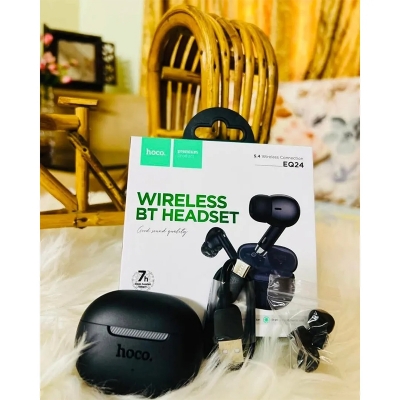 Picture of Hoco EQ24 Estrella TWS Wireless Bluetooth Earbuds with Case | HD Audio | Deep Bass | Touch Control | Noise Cancelling | Gaming Earphones | Long Battery Backup - Black