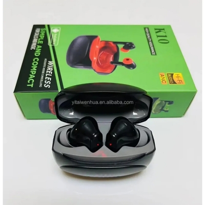 Picture of K10 TWS Wireless Earbuds Bluetooth 5.3 Gaming Earphone with ANC Noise Cancelling | HiFi Sound Quality | Waterproof & Long Battery Backup Charging Case - Multicolor