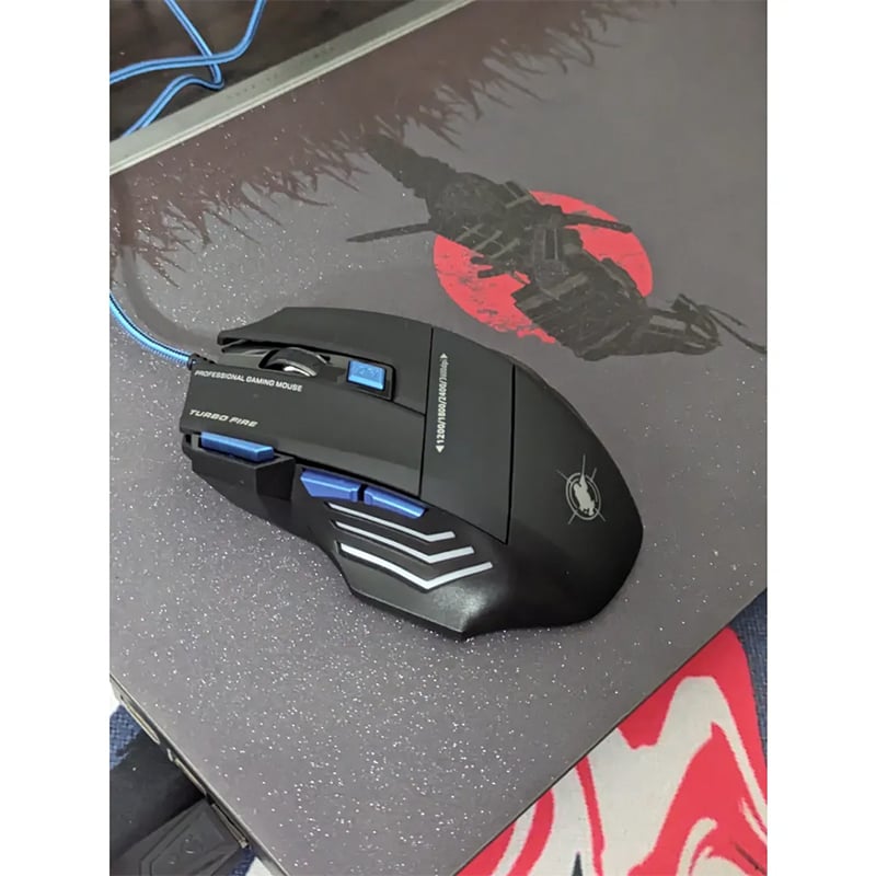 Picture of MS7 Gaming Mouse Wired Mouse Gamer Ergonomic Optical Mice For PC Laptop Games Quality 7 Buttons USB Computer - Multicolor