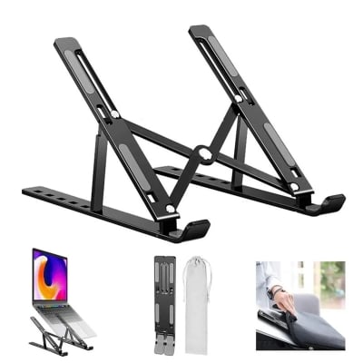 Picture of Laptop stand aluminum alloy adjustable multi-angle laptop stand 10-17 inch tablet notebook laptop stand - Black