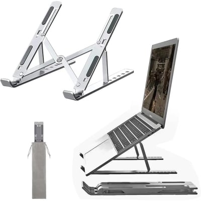 Picture of Laptop stand aluminum alloy adjustable multi-angle laptop stand 10-17 inch tablet notebook laptop stand - Black