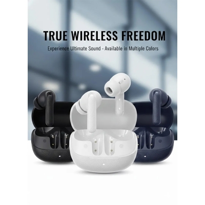 Picture of QCY HT15 ANC Earbuds 45dB Active Noise Cancellation, 6mic Ai-based ENC for Call, Premium Leather Texture Design, 10mm Woolen-paper Bio-diagram Driver for best Sound quality Wireless TWS Earbuds