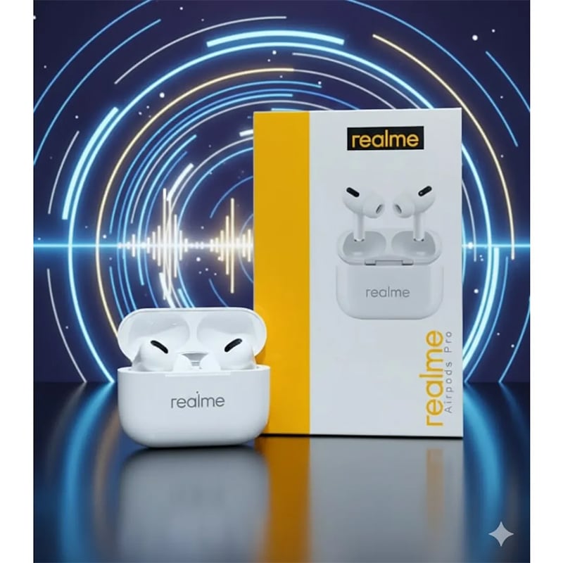 Picture of Realme Airpods Pro Tws Wireless Earbuds - Bluetooth Headphone - White