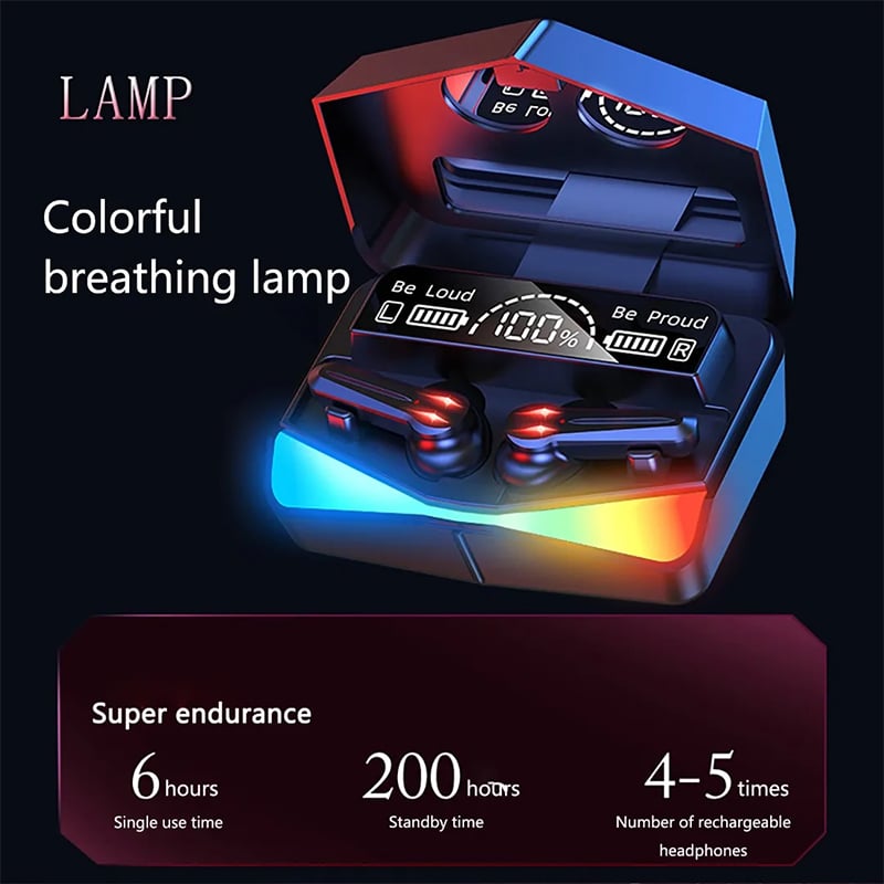 Picture of M28 Tws Bluetooth Earphones Wireless Touch Headphones Stereo Music Gaming Headsets Sports Waterproof Earbuds - Bluetooth Headphone - Black