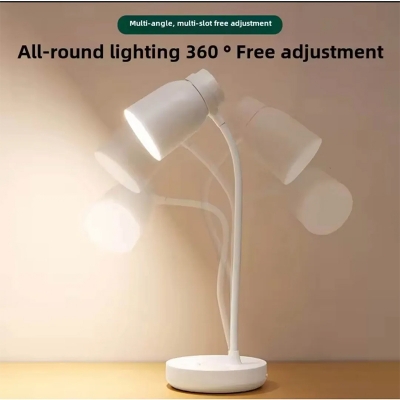Picture of Eye protection Desk Lamp Touch Dimming rechargeable students reading lamp. - White