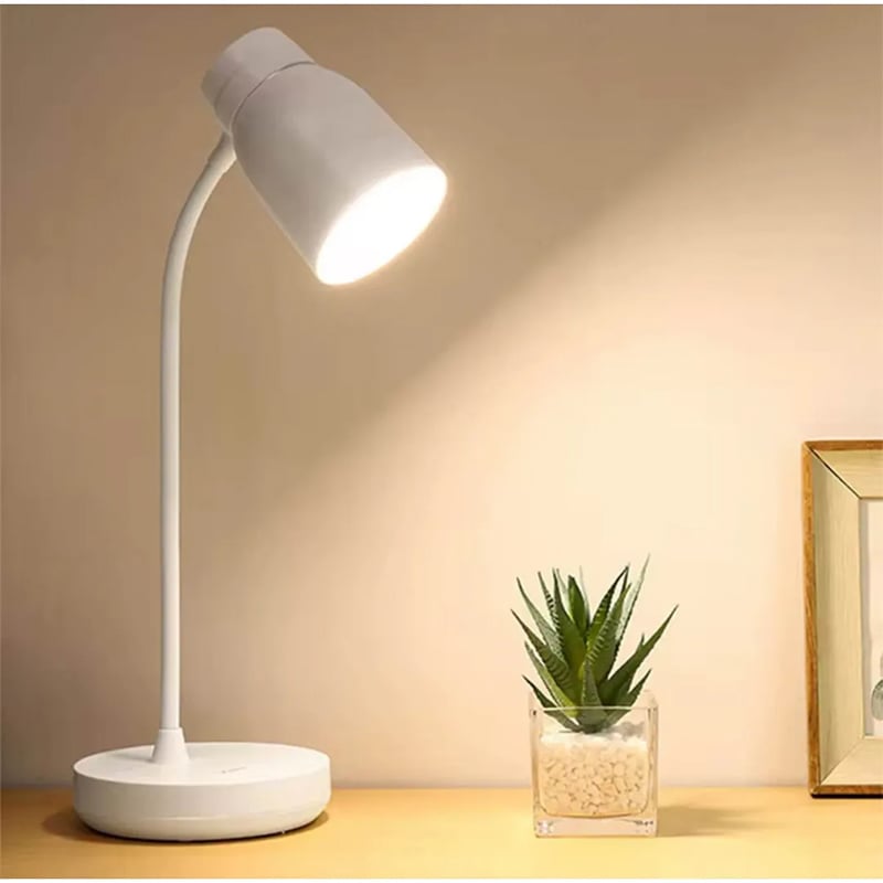 Picture of Eye protection Desk Lamp Touch Dimming rechargeable students reading lamp. - White