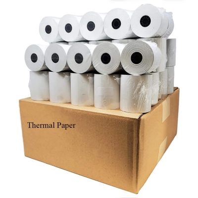Picture of 57mm x 40mm Thermal Paper Roll – High-Quality POS & Credit Card Machine Receipt Paper (Non-Fading, Smooth Print) - White