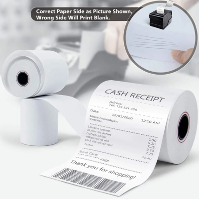 Picture of 57mm x 40mm Thermal Paper Roll – High-Quality POS & Credit Card Machine Receipt Paper (Non-Fading, Smooth Print) - White