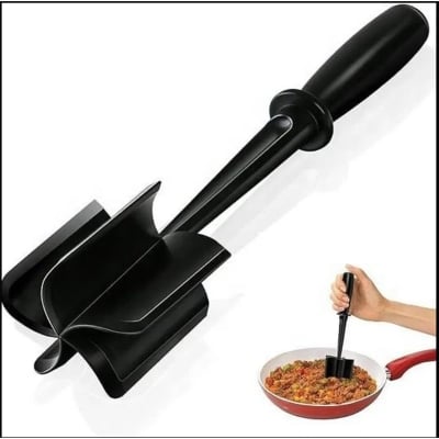 Picture of Heat-Resistant Nylon Meat Chopper – Non-Stick Ground Beef & Food Masher Tool with 5-Blade Design - Black