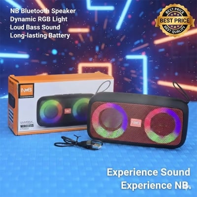 Picture of NB-051 Bluetooth, USB, TF Card & FM Radio Supported Deep Bass RGB Colorful Lighting Speaker High Base Long Lasting Battery Life - Multicolor
