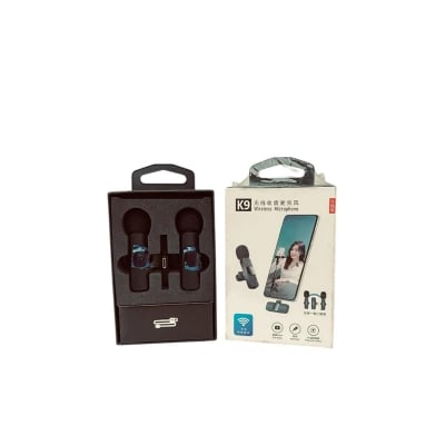 Picture of K9 Wireless Dual Microphone Professional Lapel Lavalier Microphone Remove Noise For Type C With Active Noice cancelation anc - Black