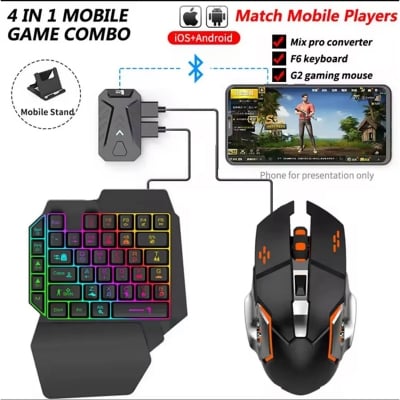 Picture of Mix Pro+ Gaming Converter Mouse & Keyboard Combo Adaptor for FPS Mobile Games - Black