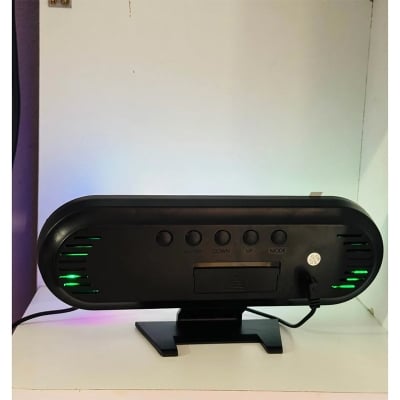 Picture of LED Digital Table Desk Mirror Alarm Clock with Date Week Temperature Display Colorful Ambient Nightlight