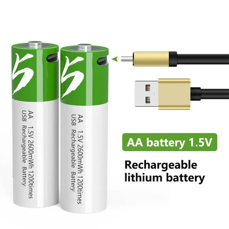 Picture of Smartoools RB40 AA/AAA 2600mWh/750 mwh 1.5V Lithium-Ion Type-C Rechargeable Batteries 2/4 Pcs