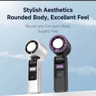 Picture of Cooling Fan K801 Handheld Fan 199 Speed Levels -4000mah Battery - Digital Display Portable Rechargeable Turbo Fan - Pink