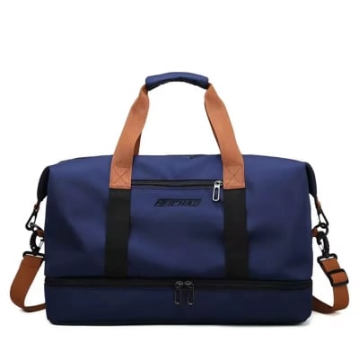 Picture of High Quality Oxford Fabric Travel Duffel Bag Gym Sport Fitness Bag With Shoes Compartment -  Blue