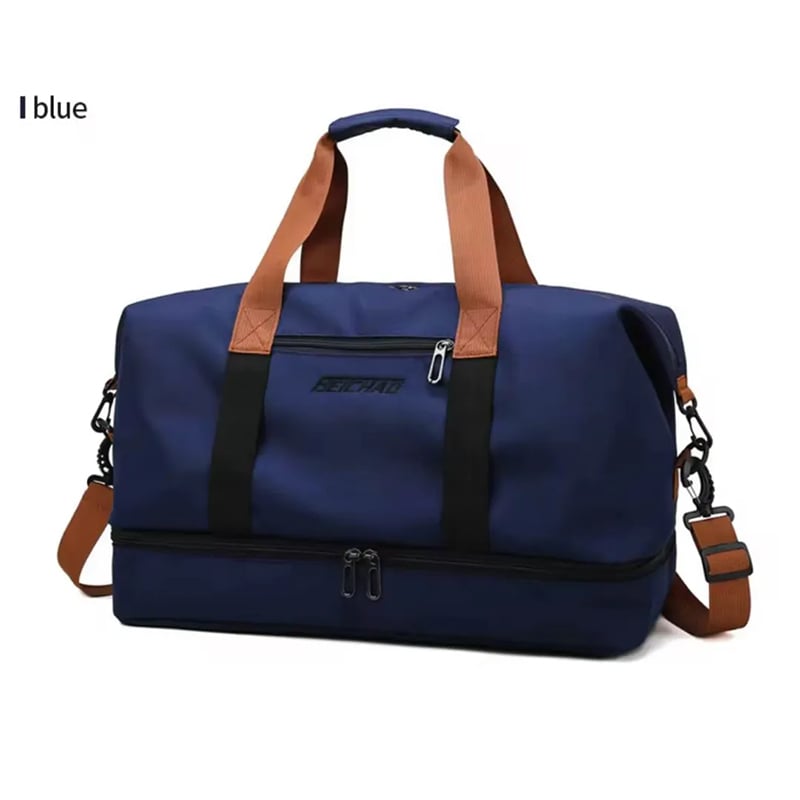 Picture of High Quality Oxford Fabric Travel Duffel Bag Gym Sport Fitness Bag With Shoes Compartment -  Blue