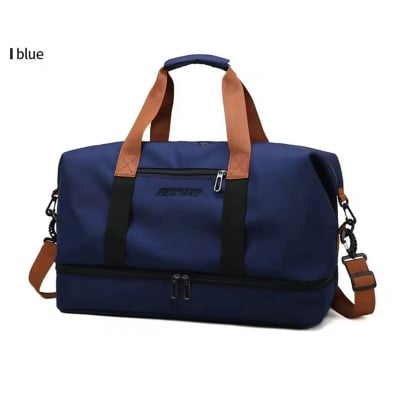 Picture of High Quality Oxford Fabric Travel Duffel Bag Gym Sport Fitness Bag With Shoes Compartment -  Blue