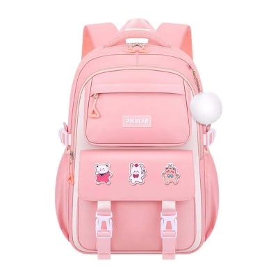 Picture of New Style Cute Girl Backpack – Large Capacity Schoolbag for High School & College Students - Pink