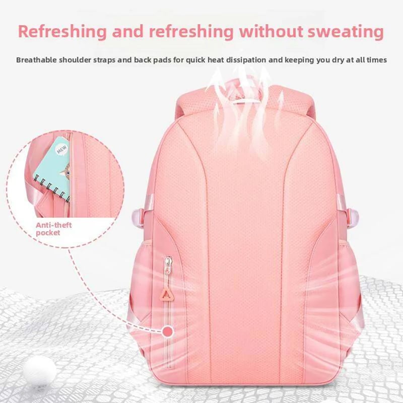 Picture of New Style Cute Girl Backpack – Large Capacity Schoolbag for High School & College Students - Pink
