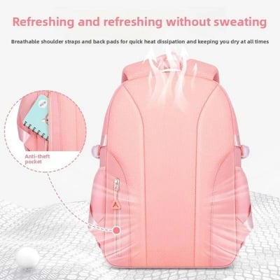 Picture of New Style Cute Girl Backpack – Large Capacity Schoolbag for High School & College Students - Pink