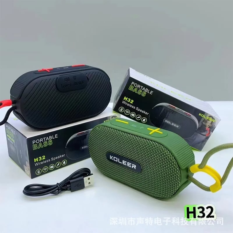 Picture of KOLEER H32 Bluetooth, USB, SD Card & FM Radio Supported Hi-Fi Sound Deep Bass Speaker - Multicolor