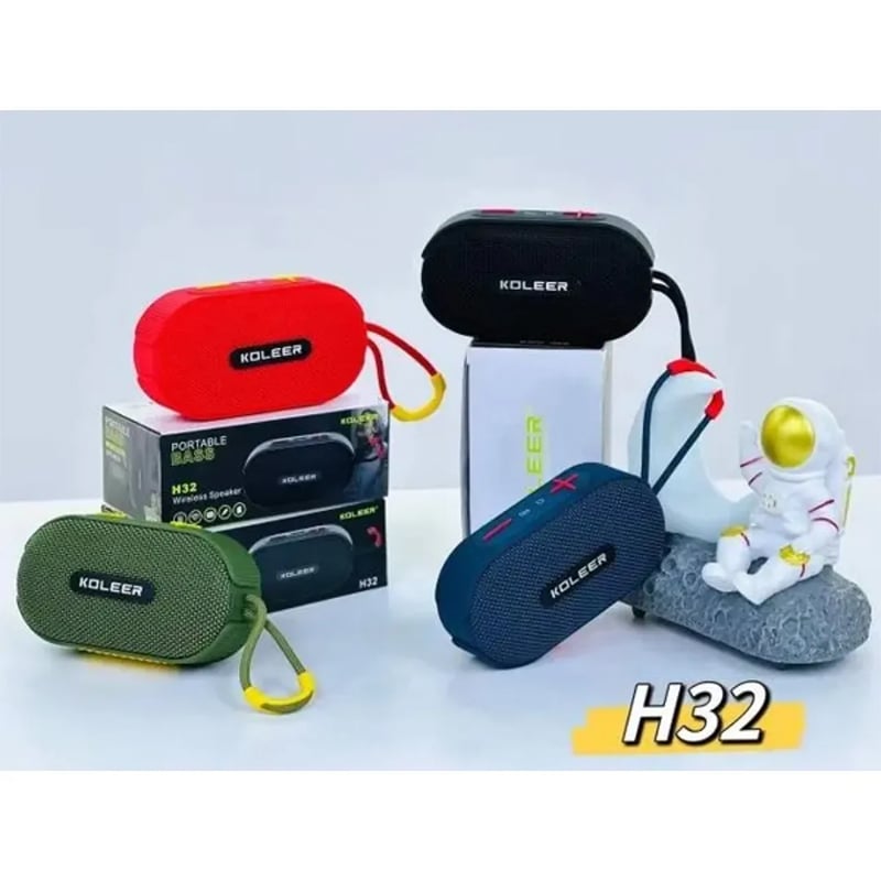 Picture of KOLEER H32 Bluetooth, USB, SD Card & FM Radio Supported Hi-Fi Sound Deep Bass Speaker - Multicolor
