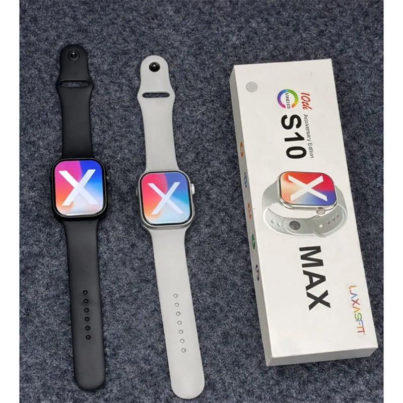 Picture of S10 Max Laxasfit Smart Watch 2.29 Inch AMOLED Display NFC Bluetooth Call Wireless Charging - Black