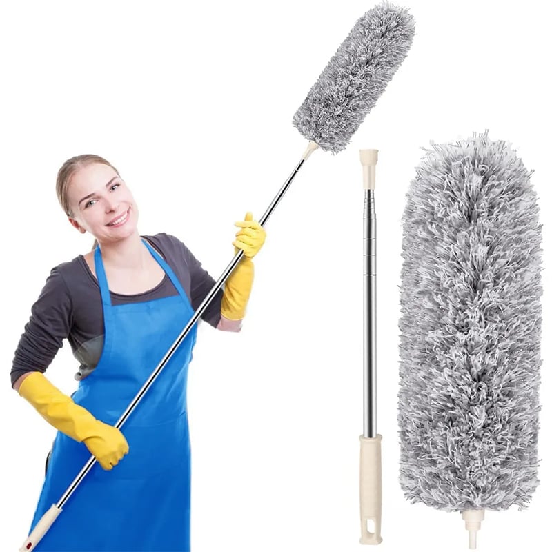 Picture of Bendable Feather Duster with Extra Long Extendable Microfiber Duster - Grey