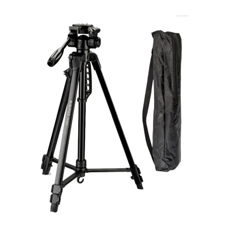 Picture of 380A Tripod Stand  Black 360 Degree Swivel Fluid Head Mobile Camera Stand Pro 3 Maximum Height 5 Feet - Heavy stand - Black