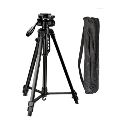 Picture of 380A Tripod Stand  Black 360 Degree Swivel Fluid Head Mobile Camera Stand Pro 3 Maximum Height 5 Feet - Heavy stand - Black