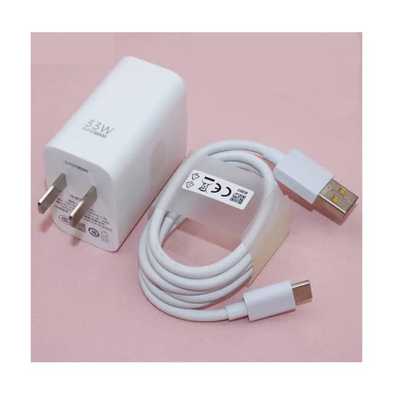 Picture of 33W Fast Type-C Charger for Xiaomi, Vivo, Realme, Oppo, Samsung, Redmi, OnePlus, Inifinix, Motorola - White