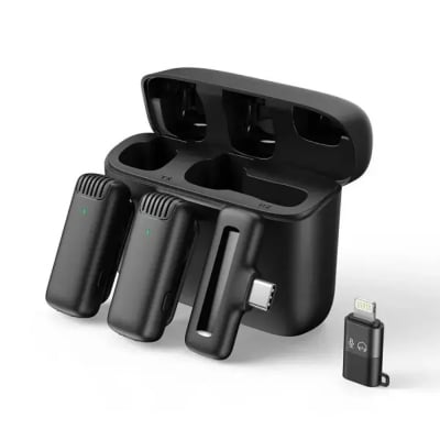 Picture of J13 Wireless Lavalier Microphone with Charging Case – Noise Cancelling - Black