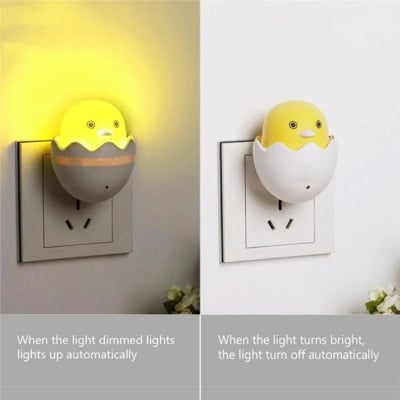 Picture of EU Plug Duck Mushroom Wall Socket Light-Control Sensor LED Night Light Bedroom lamp cute Lamp - Multicolor