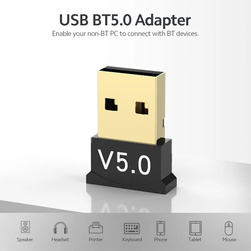 Picture of BT 5.1 Wireless Bluetooth Adapter USB Dongle For Desktop Laptop PC Multi Device Bluetooth Audio Receiver Transmitter BT5.1 - Black