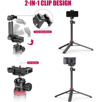 Picture of Ulanzi MT44 Extendable Vlog Tripod With 360° Ball Head – Black Color - Black