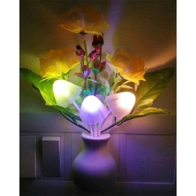 Picture of Plastic Lovato Mushroom Sensor LED Color Changing Wall Light Night Lamp Multicolor - Multicolor
