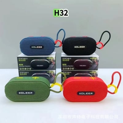 Picture of KOLEER H32 Bluetooth, USB, SD Card & FM Radio Supported Hi-Fi Sound Deep Bass Speaker - Multicolor